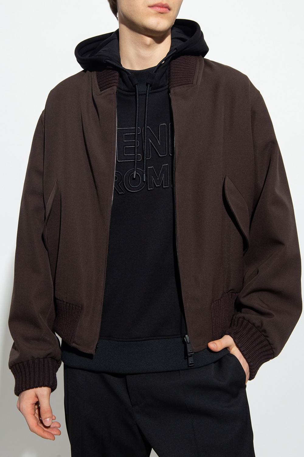 Fendi fashion reversible bomber jacket